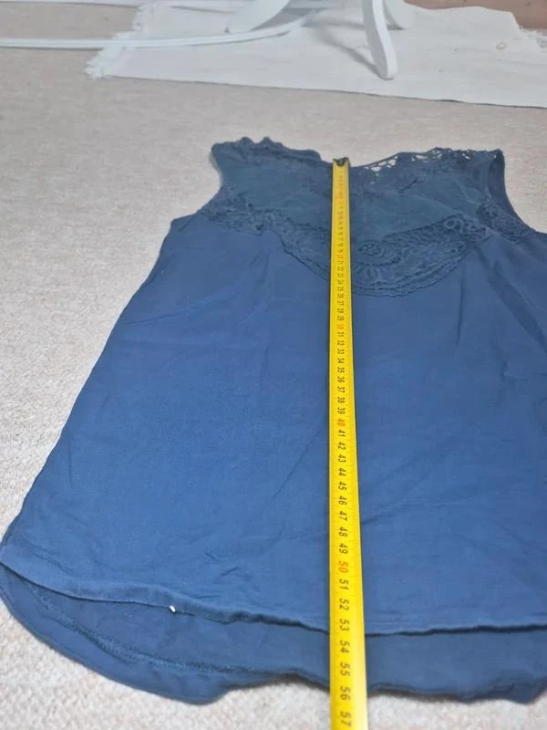 Camisola azul noche con detalles de encaje romántico – photo 5